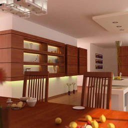 室内场景,餐桌模型,饭桌,木柜,室内建筑模型,装饰品,3D模型