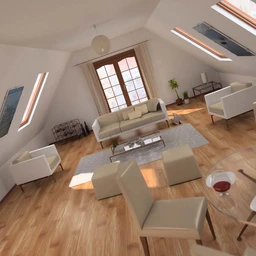 阁楼模型,阁楼场景,沙发,桌子,红酒,三角屋顶,屋顶模型,3D模型