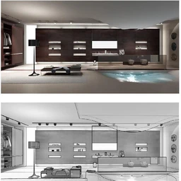 大浴室场景,别墅洗浴室模型,3D模型