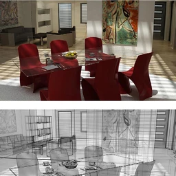 室内模型,饭桌模型,沙发模型,家居模型,3D模型