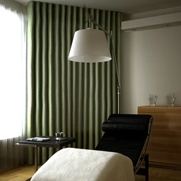 室内场景,室内一角,躺椅,窗帘模型,3D模型