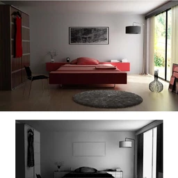 卧室场景,衣柜模型,地毯,立地灯,画,3D模型