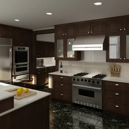 开放式厨房场景,开放式厨房模型,橱柜,厨房电器模型,3D模型