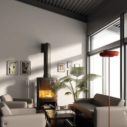 接待室场景,接待室模型,立地灯,壁炉,沙发,画模型,3D模型