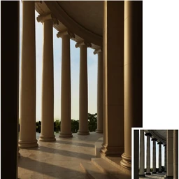 罗马柱场景,罗马柱模型,大堂门口场景,大堂门口模型,3D模型