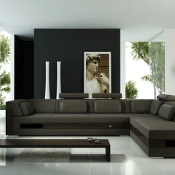 客厅场景,现代沙发组合,书柜模型,挂画模型,3D模型