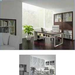 办公室场景,文件柜,公办桌,盆景,书架模型,3D模型