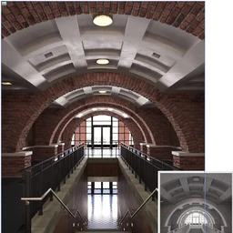 楼梯场景,拱形天花模型,护栏模型,阶梯模型,3D模型