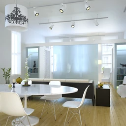厨房,饭厅模型,饭桌,轨道灯,室内场景,3D模型