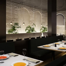 吊灯模型,餐厅,餐馆模型,西餐厅场景,3D模型