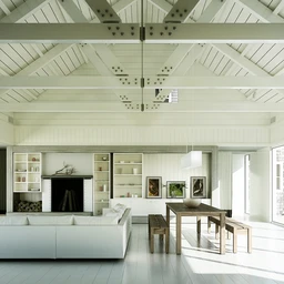 木屋顶模型,木房子,木家具模型,沙发,柜子,推拉门,画模型,3D模型