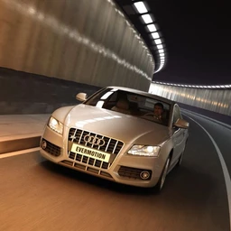 地下隧道场景,地下道路模型,奥迪汽车模型,3D模型