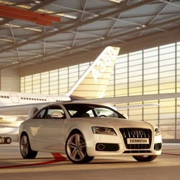 飞机模型,机场仓库场景,机库模型,奥迪汽车模型,3D模型