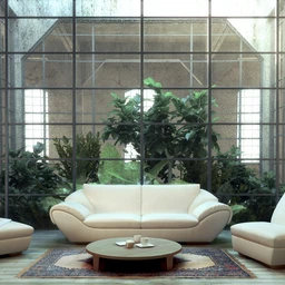 玻璃墙壁模型,混凝土结构房屋,建筑场景,3D模型