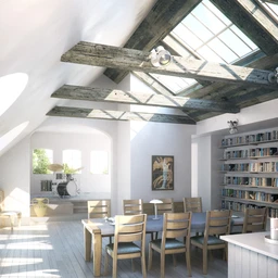 三角屋顶模型,木屋顶,饭厅场景,透光屋顶,3D模型