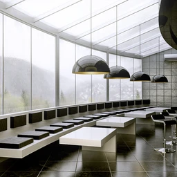 玻璃大阳台场景,餐厅场景,3D模型