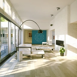 别墅模型,大客厅模型,玻璃推拉门,3D模型