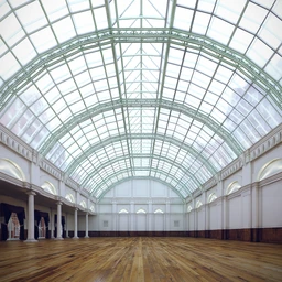 大棚模型,透光大棚,玻璃大棚场景,室内广场,练舞室,3D模型