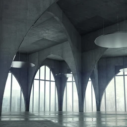 创意建筑,大堂,展厅模型,混凝土建筑,3D模型