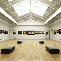 展览室模型,画室场景,艺术馆模型,陈列馆模型,3D模型