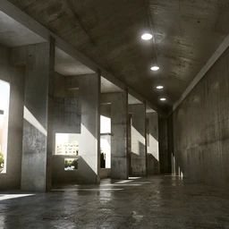 混凝土建筑,混凝土结构,三角屋顶场景,角落场景,3D模型