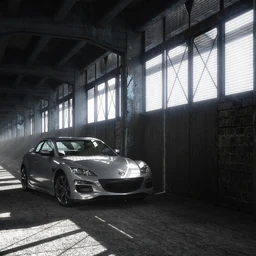 破旧的工厂场景,汽车模型,3D模型