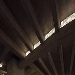 大型室内空间,混凝土横梁,穹形建筑,一层大厅场景,3D模型