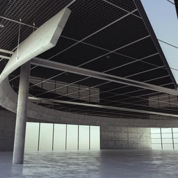 室内空间场景,避难所场景,铁网天花,3D模型