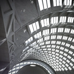 混凝土结构屋顶,艺术建筑,中间屋顶,半圆建筑模型,3D模型