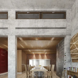 室内建筑,餐桌模型,沙发,书架模型,3D模型