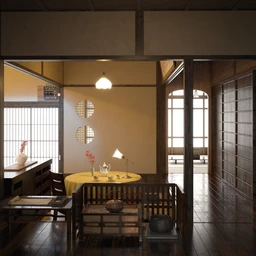 木屋建筑,木房子,木家具,木地板,木墙壁,室内场景,3D模型