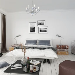 睡房场景,卧室模型,大床,卧室物品模型,3D模型