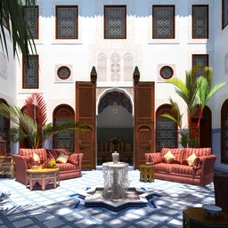 别墅模型,喷泉模型,室内场景模型,3D模型