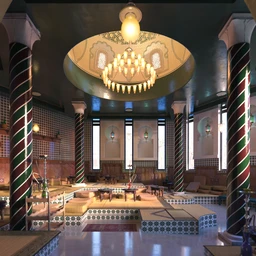 东欧室内场景模型,圆顶建筑,圆柱模型,3D模型