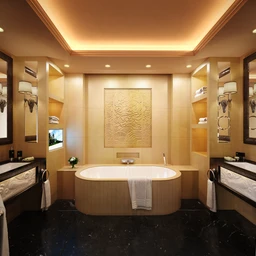 豪华浴室场景,浴缸模型,浴池模型,3D模型
