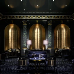 饭店场景,西餐厅场景,豪华饭店模型,3D模型