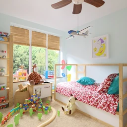 儿童房间场景,儿童玩具,儿童床铺模型,3D模型