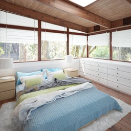 景观客房场景,木地板,木屋顶模型,衣柜,3D模型