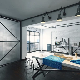 工作室场景,设计室模型,绘画板,画桌,3D模型