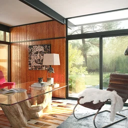 个人办公室场景,台灯模型,推拉门,3D模型