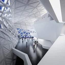 展览室场景,艺术建筑,3D模型