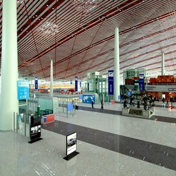 展览馆场景,大型公共场所,候机室,机场服务厅,3D模型