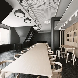 会议室场景,长形餐桌模型,3D模型