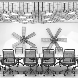 简约的会议室场景,3D模型
